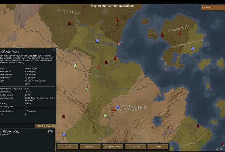 Auswahl den Landeplatzes